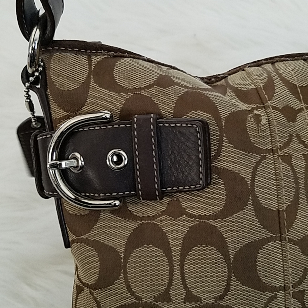 SOLD• COACH| Brown Signature Logo Leather Bags - Picture 5 of 6